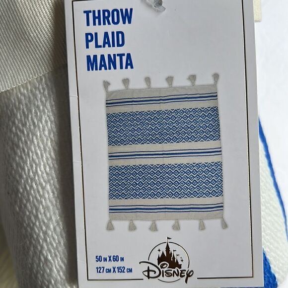 Disney Mickey Mouse Blue Throw Plaid Manta Blanket - Picture 6 of 8